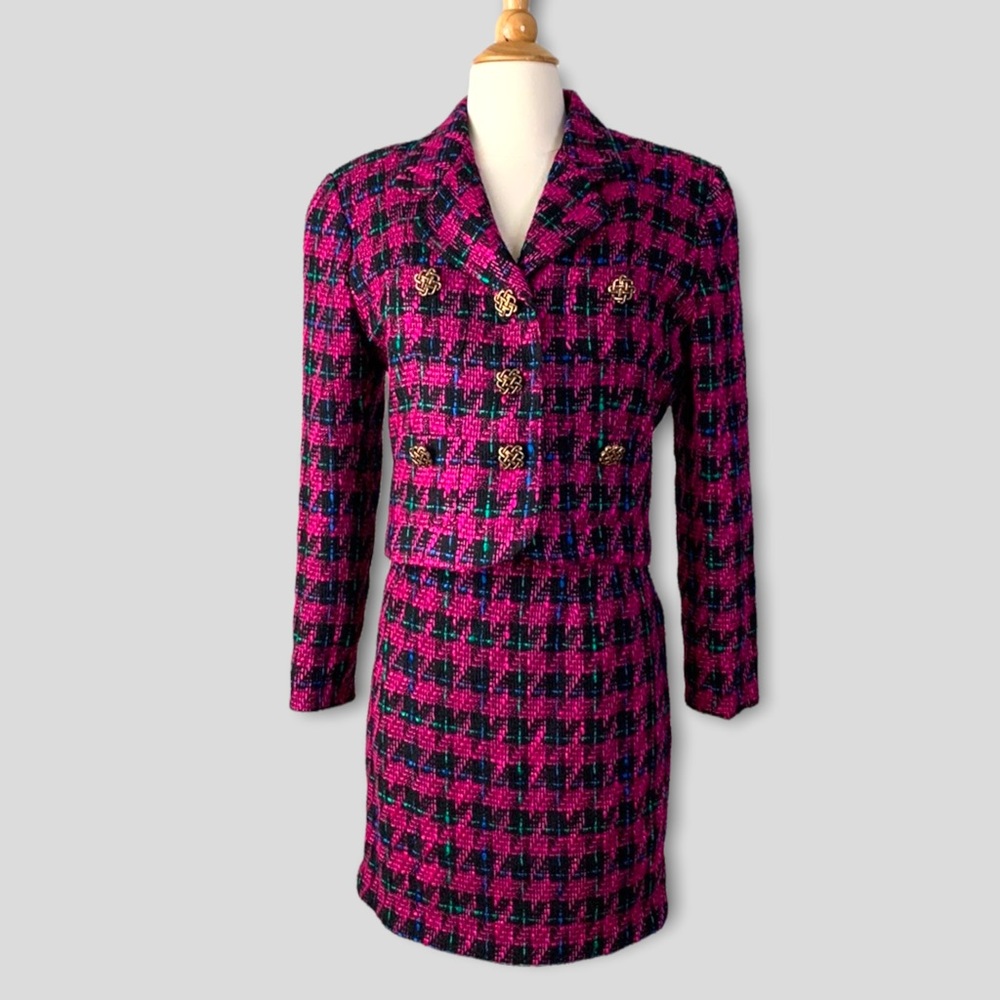 Hugo Buscati Pink and Black Skirt Set